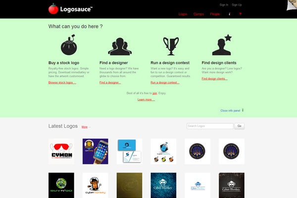 ロゴデザインの参考：Logosauce（ロゴソ－ス）